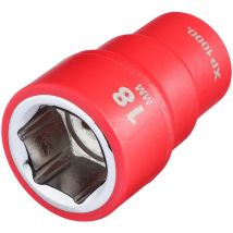 Draper XP1000 3/8" Drive VDE Insulated Hexagon Socket 3/8" 18mm