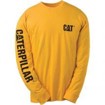 Caterpillar Mens Trademark Banner Long Sleeve T Shirt Yellow 4XL