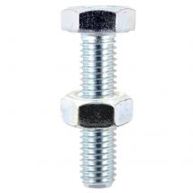 Hexagon Set Screws and Nuts Zinc Plated M10 100mm Pack of 2