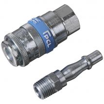 Sealey 2 Piece 1/4" BSP Air Tool Coupling Kit 1/4" BSP Pack of 2