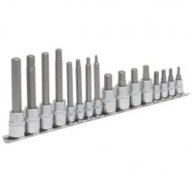Sealey 16 Piece Combination Drive Hexagon Socket Bit Set Metric Combination