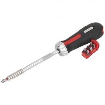 Sealey Platinum Series Fine Tooth Ratchet Screwdriver and 7 Piece Bit Set