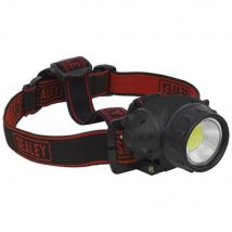 Sealey COB LED Head Torch Black / Red