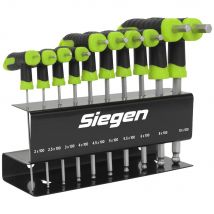 Siegen 10 Piece T-Handle Ball End Hex Key Set