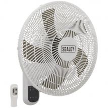Sealey SWF18WR Remote Control Wall Fan 3 Speed 18"