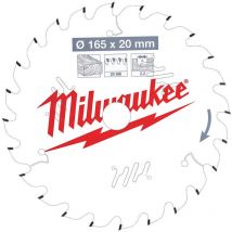 Milwaukee - Lame de scie circulaire Bois Ø165x20x24Dts ATB - 4932471294 - Toomanytools