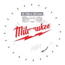 Milwaukee - Lame de scie circulaire Bois Ø160x20x24Dts ATB - 4932471290 - Toomanytools