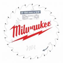 Milwaukee - Lame de scie circulaire Bois Ø184x5/8x24Dts ATB - 4932471378 - Toomanytools