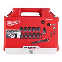 Milwaukee - Coffret de 13 Douilles 1/2" Shockwave Impact Duty pour Boulonneuse à choc - 4932480456 - Toomanytools