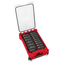 Milwaukee - Coffret de 16 douilles 1/2" longue Shockwave avec coffret PACKOUT - 4932480943 - Toomanytools