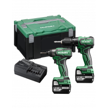 Hikoki - Hitachi - Pack 2 machines perceuse DS18DD & visseuse WH18DD Batterie 18V 2x5.0 Ah avec coffret Hit-case - KC18DDWAZ - Toomanytools