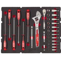 Milwaukee - Module mousse PACKOUT 35Pcs avec tournevis, douilles 1/4" et clé à molette - 4932480717 - Toomanytools
