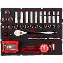 Milwaukee - Module mousse PACKOUT 70Pcs avec douilles 1/2", clés Allen et embouts de vissage - 4932480716 - Toomanytools