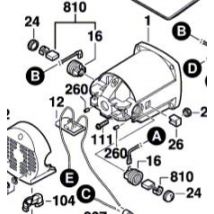 Bosch - Charbons, Jeu de balais GTS 10 - 1619PA0206 - Toomanytools