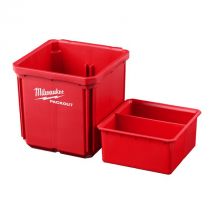Milwaukee - Lot de 2 conteneurs 10x10cm amovibles pour organisateur Packout - 4932480698 - Toomanytools