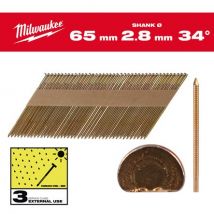 Milwaukee - Pointes 65mm ø2.8mm annelés galvanisé à chaud en bande x2200 pcs - 4932492614 - Toomanytools