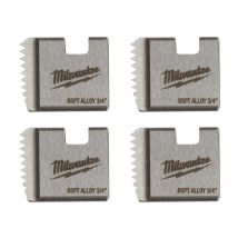 Milwaukee - Jeu de 4 peignes 3/4" BSPT pour filière 18V M18FPT2 - 4932480228 - Toomanytools