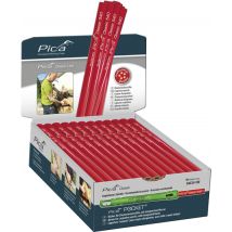 Pica L'original - Pica Classic 540 Boite de 100 crayons de charpentier, ovale, rouge, 24cm - 540/24-100 - Toomanytools