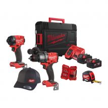 Milwaukee - M18 FPP2A3B-502X Pack de 2 machines Batterie 18V Brushless FUEL M18 FPD3 & M18 FID3 - 4933498564 - Toomanytools