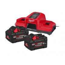 Milwaukee - M18 FORGENRG-802DBSC Pack batteries M18 FORGE 18V 8.0Ah avec chargeur M18DBSC - 4933498616 - Toomanytools