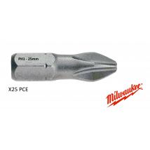 Milwaukee - X25 embouts PH3 - 25mm - PH3-25X25pce - Toomanytools