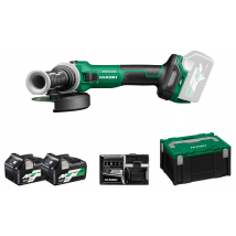 Hikoki - Hitachi - Meuleuse sans fil 36V ø125mm Li-ion Brushless Multivolt 2x2.5Ah avec coffret Hit-Case - G3613DEWQZ - Toomanytools