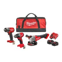 Milwaukee - M18 FPP3FR-502B Pack de 3 machines Batterie 18V 2x5.0Ah - 4933502120 - Toomanytools