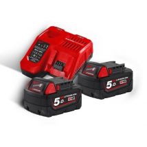 Milwaukee - Pack M18 NRG-502 Avec 2 Batteries 18V 5.0Ah M18B5 et Chargeur Rapide M12-18FC - 4933459217 - Toomanytools