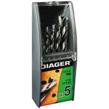Diager - Coffret 5 forets bois 3 pointes - 907B - Toomanytools