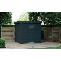 Abri métal Eléganto 2424 SD porte simple - 5.7m² - - Porte simple - Touschalets