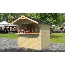 Kiosque commercial Bismo 2 x 2m panneaux bois