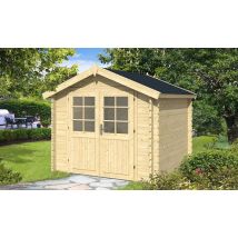 Abri de jardin BRETAGNE 34 mm - 5m² intérieur - Double pente - Double porte semi-vitrée - Touschalets