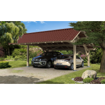 Carport Noirmoutier asymétrique - 39.6m² couvert - Surface intérieure m² - Bois brut - Double pente - - - - Touschalets - Bois brut - Surface