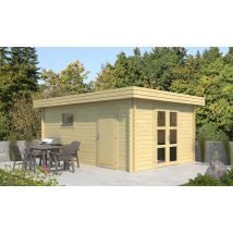 Abri bois ST MARTIN toit plat - 18.30m² intérieur - Toit plat - Double porte vitrée - Touschalets