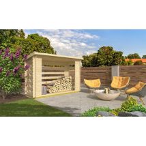 Abri bois de chauffage Melbourne madriers 28mm - 2,72m² intérieur