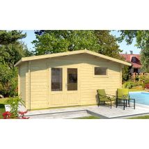 Abri de jardin EXTERIEUR DREAM 44mm - 14m² - Double pente - Double porte semi-vitrée - Touschalets