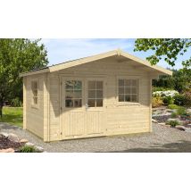 Abri de jardin CAVALAIRE 44 mm sans plancher- 10m² intérieur - Double pente - Porte Double - Touschalets