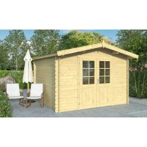 Abri de jardin Cavaillon 34mm - 8,60m² intérieur - Double pente - Double porte semi-vitrée - Touschalets