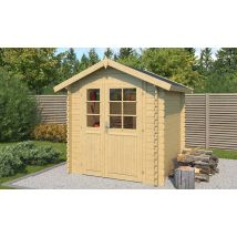 Abri de jardin ARDENNES 34 mm - 3,4m² intérieur - Double pente - Double porte semi-vitrée - Touschalets