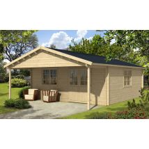 Abri de jardin Ardèche 70mm - 31,8m² intérieur + 11,5m²