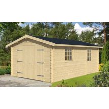 Garage CHAMBERY 44mm - 18,9m² intérieur - Surface intérieure list: 18.9|18.92 m² - Bois brut - Double pente - - Double vitrage 4/6/4mm - -