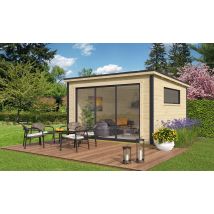 Pool house Finéo 2 madriers 28/44mm - 14.44m² intérieur