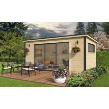Pool house toit plat Finéo 3 madriers 28/44mm - 14.50m² intérieur