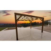 Pergola Damier 400x300 toile ivoire