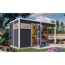 Abri Design Cubo 2 avec lounge en panneaux 19mm