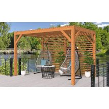 Pergola autoportée bois - 9.75 m² - 250 x 390 cm