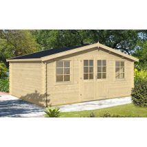 Abri de jardin CAHORS 28 mm - 17,5m² intérieur - Double pente - Porte Double - Touschalets