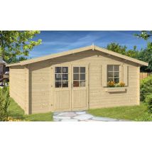 Abri de jardin Grand Garonne 28mm - 24,44m² intérieur - Double pente - Double porte semi-vitrée - Touschalets