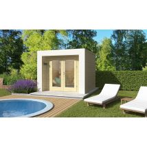 Poolhouse bois Hossegor 5 - 44 mm - 4.34m² intérieur - Arche blanche