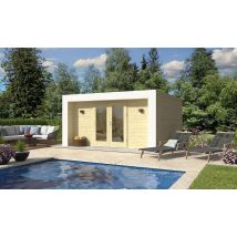 Poolhouse bois Hossegor 16 - 44 mm - 13.51m² intérieur - Arche blanche